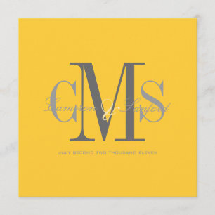 Zeitgenössisch + klassisch/gelb + grau einladung