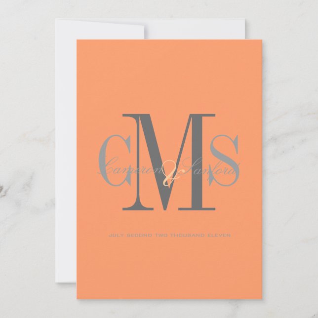 Zeitgenössisch/klassisch/orange+Gewürz/DIYcolor Einladung (Vorderseite)