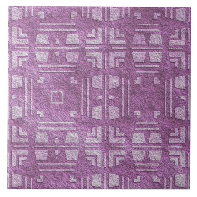 Zeitgenössisch Lila, Mauve Formen Keramik Tile Fliese (Vorderseite)