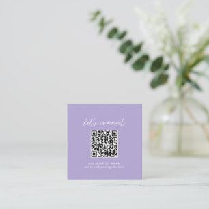Zeitgenössisch Minimalistischer Periwinkle QR Code Quadratische Visitenkarte
