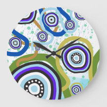 Zeitgenössische Aborigine-Kunst Wall Clock