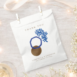 Zeitgenössische Abstrakte Formen Art Blue Tan Hoch Geschenktütchen