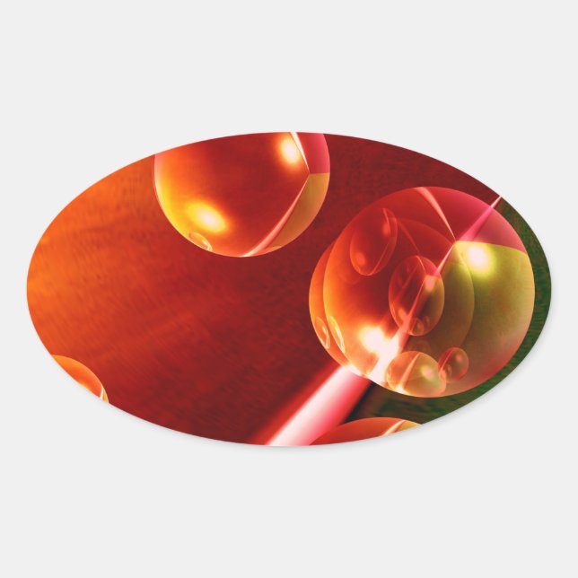 Zeitgenössische Abstrakte Kunstwerke von Serdar Hi Ovaler Aufkleber (Vorderseite)