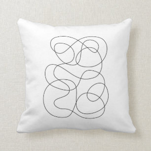Zeitgenössische abstrakte Linie Zeichnen Kissen