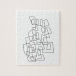 Zeitgenössische Abstrakte Linien Kunst und Kultur Puzzle<br><div class="desc">Moderne Kunstdarstellung mit abstrakter,  in Schwarz und Weiß zeichnend Linie.</div>