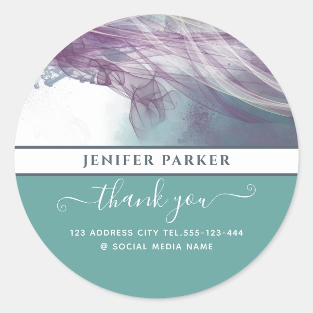 Zeitgenössische abstrakte moderne Drehbuch danke I Runder Aufkleber (Vorderseite)