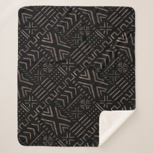 Zeitgenössische afrikanische Mud Cloud Print Fleec Sherpadecke