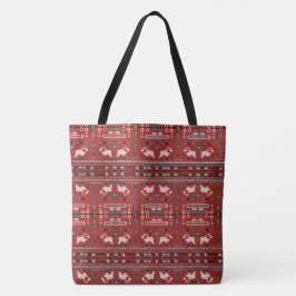 Zeitgenössische afrikanische Tote-Tasche - rot und