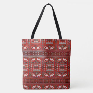 Zeitgenössische afrikanische Tote-Tasche - rot und