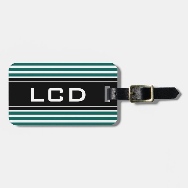 Zeitgenössische anfängliche Monogramm-Reisegepäcka Gepäckanhänger (Vorderseite horizontal)
