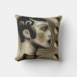 Zeitgenössische Art Deco–Nouveau-Fusion Kissen