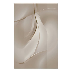 Zeitgenössische Beige Abstrakte Kunst Poster