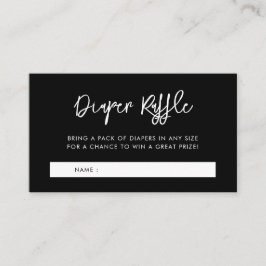 Zeitgenössische Black Baby Dusche-Windel-Tombola Begleitkarte