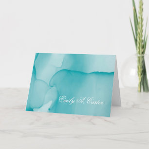 Zeitgenössische blaue Aquarelltinte geklappt Karte