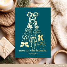 Zeitgenössische blaue Weihnachtskarte mit Folienpr