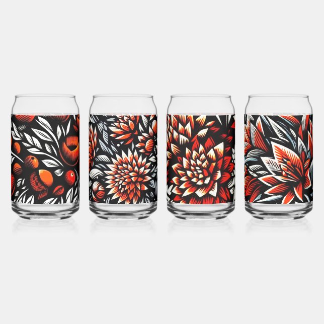 Zeitgenössische Blume Art Dosenglas (Vorderseite)