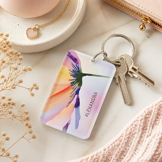 Zeitgenössische Blumen Optionaler Benutzerdefinier Schlüsselanhänger
