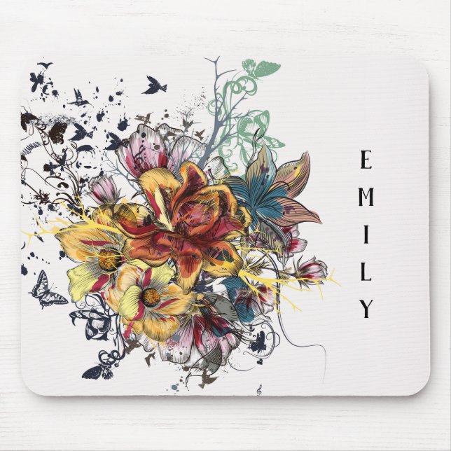 Zeitgenössische BlumenBouquet Mousepad (Vorne)