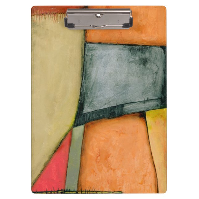 Zeitgenössische bunte geometrische Formen Klemmbrett (Vorderseite)