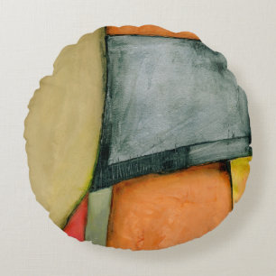 Zeitgenössische bunte geometrische Formen Rundes Kissen