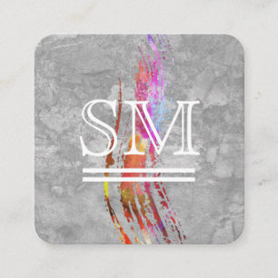 Zeitgenössische bürstenbehaftete Textur Quadratische Visitenkarte