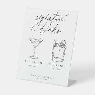 Zeitgenössische Chic Signature Drinks Sockelschild