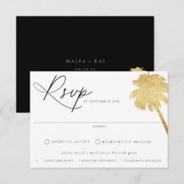 Zeitgenössische Coastal Chic Meal Choice Hochzeit RSVP Karte