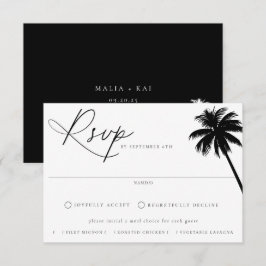 Zeitgenössische Coastal Chic Meal Choice Hochzeit RSVP Karte