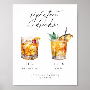 Zeitgenössische Cocktails Signature Drinks Poster