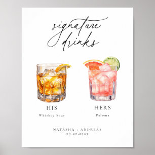 Zeitgenössische Cocktails Signature Drinks Poster