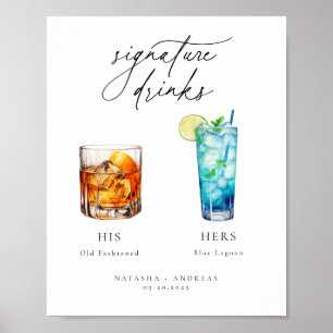 Zeitgenössische Cocktails Signature Drinks Poster