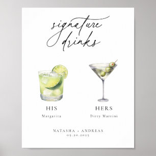 Zeitgenössische Cocktails Signature Drinks Poster