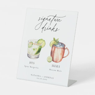 Zeitgenössische Cocktails Signature Drinks Sockelschild