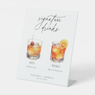 Zeitgenössische Cocktails Signature Drinks Sockelschild