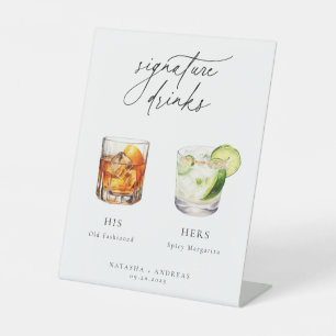 Zeitgenössische Cocktails Signature Drinks Sockelschild