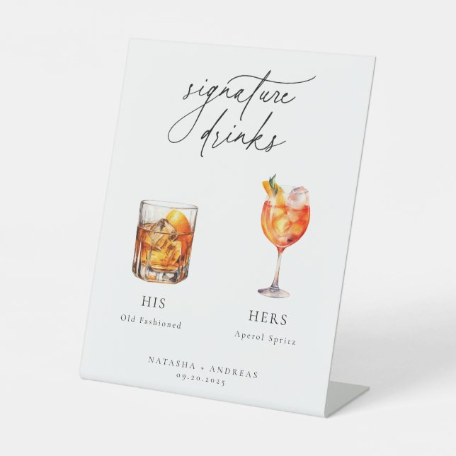 Zeitgenössische Cocktails Signature Drinks Sockelschild (Vorderseite)