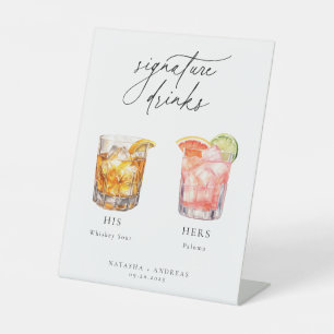 Zeitgenössische Cocktails Signature Drinks Sockelschild