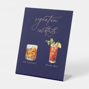 Zeitgenössische Cocktails Signature-Drinks Sockelschild