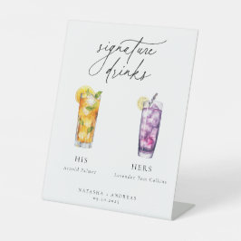 Zeitgenössische Cocktails Signature Drinks Sockelschild