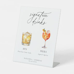 Zeitgenössische Cocktails Signature Drinks Sockelschild