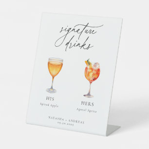 Zeitgenössische Cocktails Signature Drinks Sockelschild
