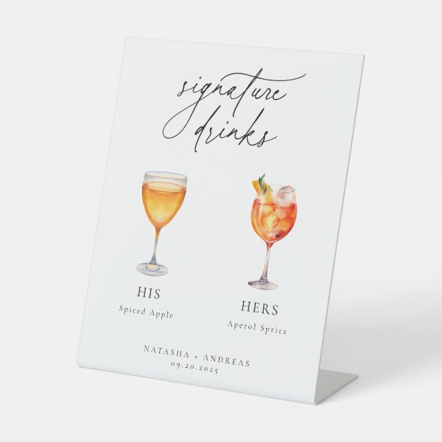 Zeitgenössische Cocktails Signature Drinks Sockelschild (Vorderseite)