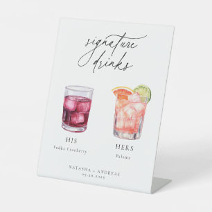 Zeitgenössische Cocktails Signature-Drinks Sockelschild