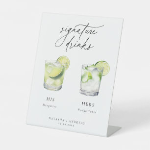 Zeitgenössische Cocktails Signature Drinks Sockelschild