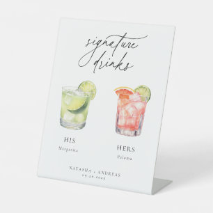 Zeitgenössische Cocktails Signature Drinks Sockelschild