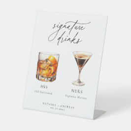 Zeitgenössische Cocktails Signature Drinks Sockelschild