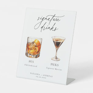 Zeitgenössische Cocktails Signature Drinks Sockelschild
