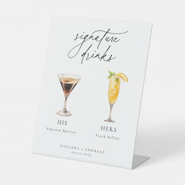 Zeitgenössische Cocktails Signature Drinks Sockelschild (Vorderseite)