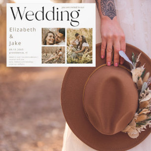 Zeitgenössische Collage-Foto-Hochzeitseinladung II Einladung