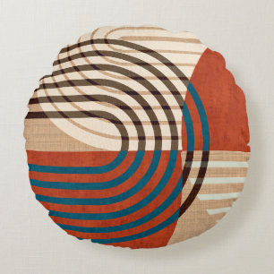Zeitgenössische Collage Wand Art Retro druckt Set. Rundes Kissen
